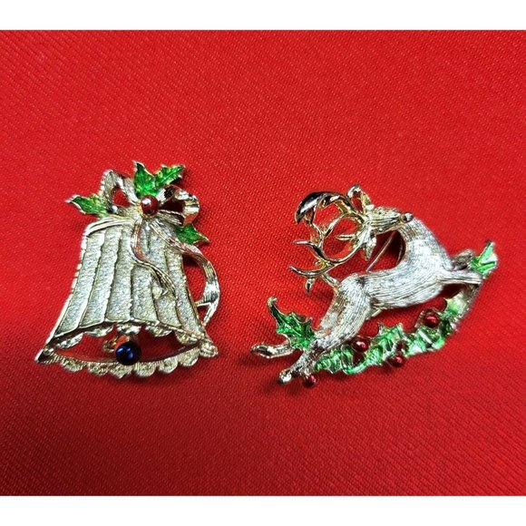 Christmas Pins Brooches Christmas Bell Deer - Picture 11 of 11